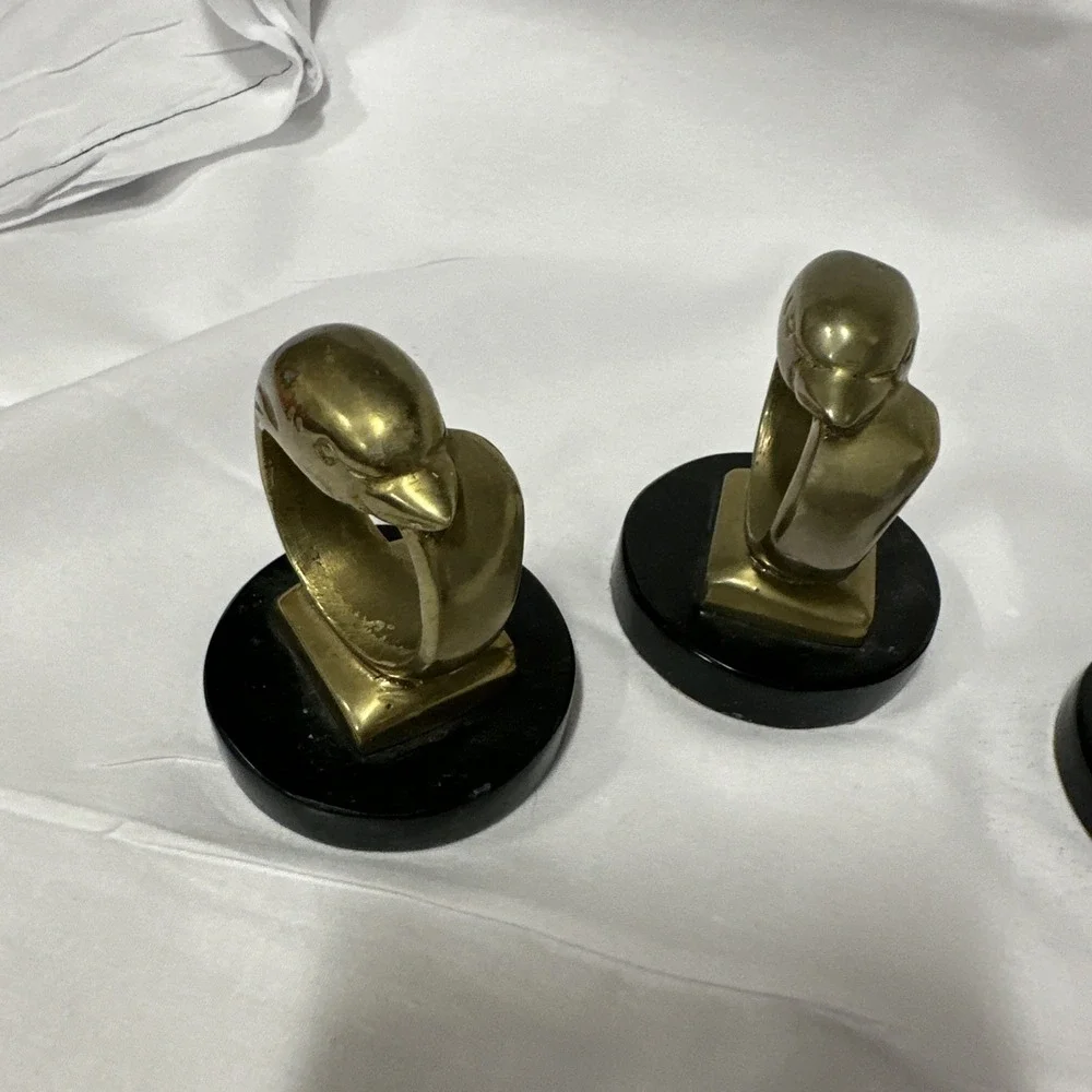 Vintage Brass Dolphin on‎ Wave Figurine Marble Base Paperweight Ocean Decor (3)